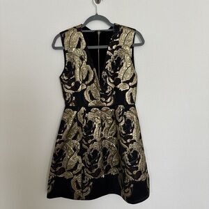 alice + olivia Black and Gold Dress